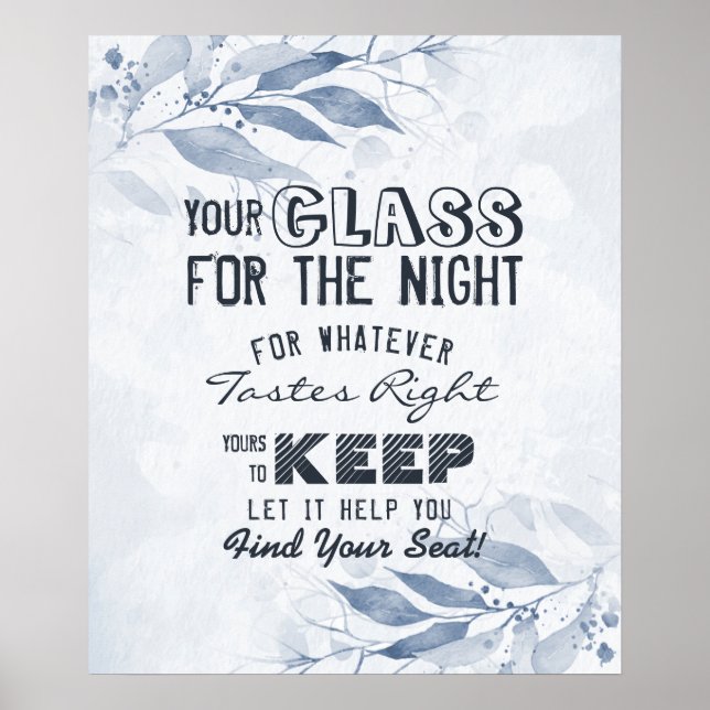 Hochzeitsglas für die Nacht finden Ihren Platz Poster (Vorne)