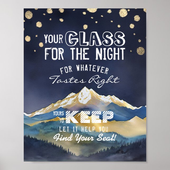 Hochzeitsglas für die Nacht finden Ihren Platz Poster (Vorne)