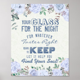 Hochzeitsglas für die Nacht finden Ihren Platz Poster