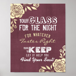 Hochzeitsglas für die Nacht finden Ihren Platz Poster
