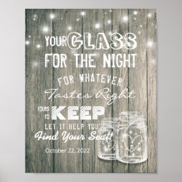 Hochzeitsglas für die Nacht finden Ihren Platz Poster