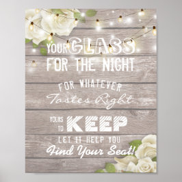 Hochzeitsglas für die Nacht finden Ihren Platz Poster