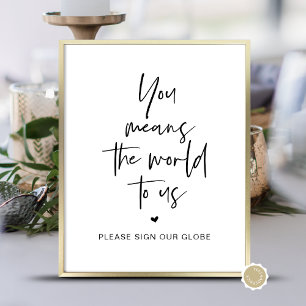 Hochzeitsglobe, Modernes Minimalistisch Poster