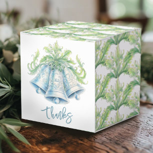 Hochzeitsglocke mit Aquarellfarben, silbergrün Geschenkschachtel