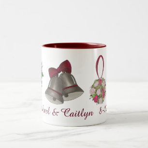 Hochzeitsglocken-Blume Bow-Krawatte personalisiert Zweifarbige Tasse