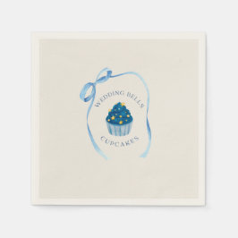 Hochzeitsglocken-Cupcakes | Blaues Brautdusche-Ban Serviette