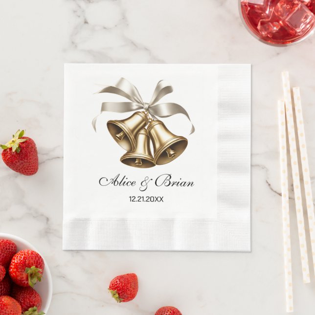 Hochzeitsglocken Empfang Cocktail Serviette (Beispiel)
