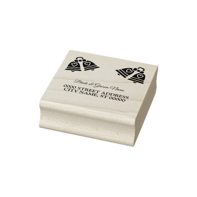 Hochzeitsglocken-Party-Rücksendeadresse Gummistempel (Stempel)