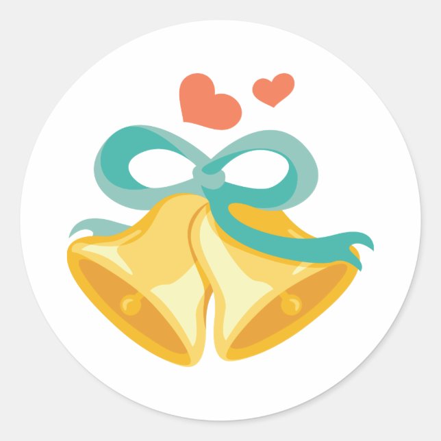 Hochzeitsglocken Runder Aufkleber (Vorderseite)