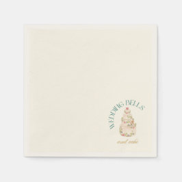 Hochzeitsglocken und Torte | Hochzeitsempfang Brau Serviette