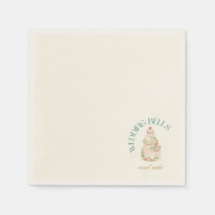 Hochzeitsglocken und Torte Hochzeitsempfang Brau Serviette