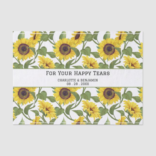 Hochzeitsglücke Tränen Sonnenblume Seidenpapier (Vorderseite)