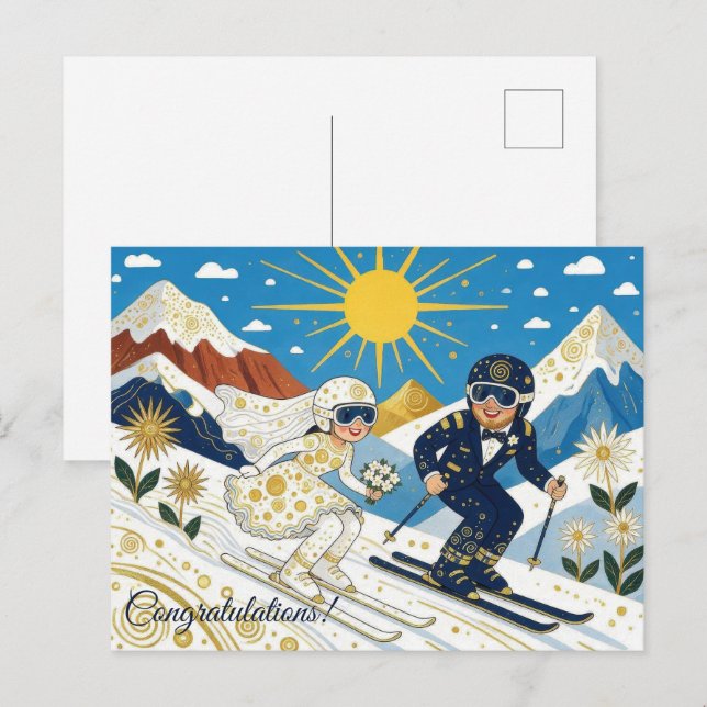 Hochzeitsglückwünsche Postkarte (Vorne/Hinten)