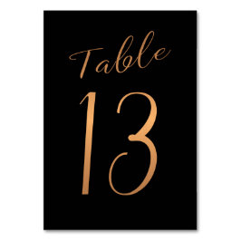 Hochzeitsgoldkupfer-Glitzer, Tischnummer