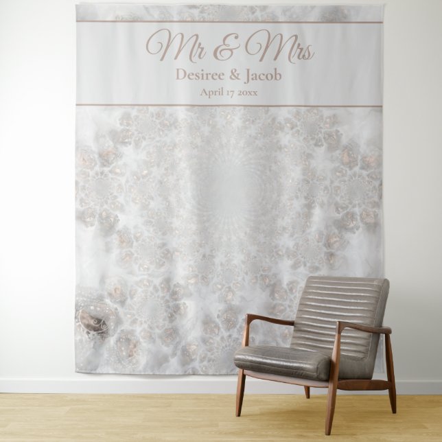 Hochzeitsgoldsilber - Elegantes Foto - Stand Wandteppich (Beispiel)