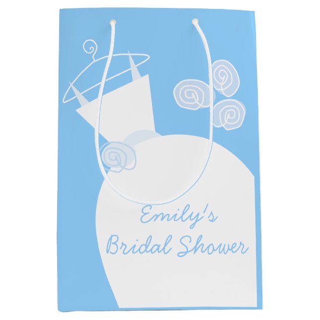 Hochzeitsgown Blue Brautparty Medium Mittlere Geschenktüte (Vorderseite)