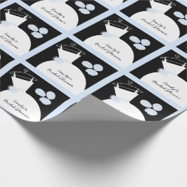 Hochzeitsgown Blue "Brautparty" schwarze Pastellfa Geschenkpapier