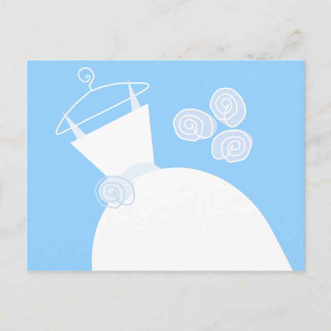 Hochzeitsgown Blue Postcard horizontal Postkarte (Vorderseite)