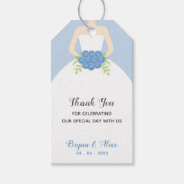 Hochzeitsgown-Liebesmarken (Pastellblau) Geschenkanhänger