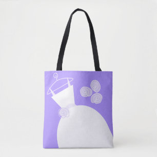 Hochzeitsgown Lila Bride Gräueltext zurück Tasche