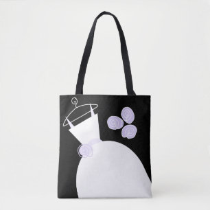 Hochzeitsgown Lila Bride Groom Schwarzer Pastellte Tasche