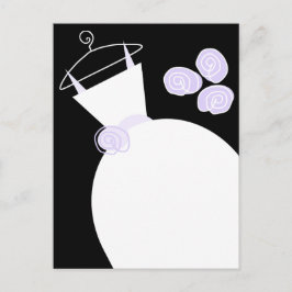 Hochzeitsgown Lila schwarzpastellfarbene Postkarte