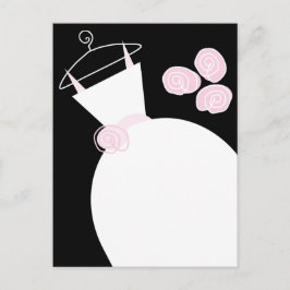 Hochzeitsgown Pink Black Pastellkarte Postkarte