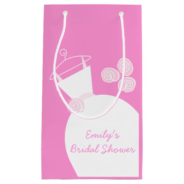 Hochzeitsgown Pink Brautparty klein Kleine Geschenktüte (Vorderseite)