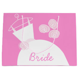 Hochzeitsgown Pink Bridge Geschenktasche groß Große Geschenktüte