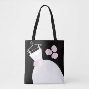 Hochzeitsgown Pink Schwarz Pastellfarben hinten Tasche