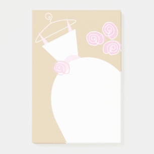 Hochzeitsgown Rosa Beige vertikale Post-it-Note Post-it Klebezettel