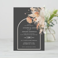 Hochzeitsgras mit schwarzem botanischem Pampasgras