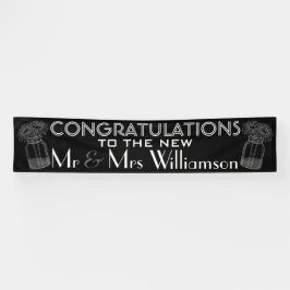 Hochzeitsgratulation Chalkboard und Mason Jars Banner