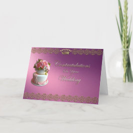 Hochzeitsgratulation Royal Lila Gold Trim Karte