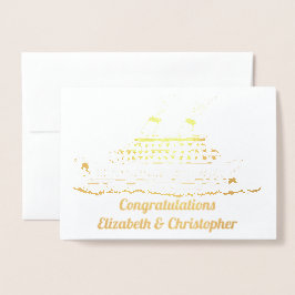 Hochzeitsgratulation Smooth Sailing Cruise Ship Folienkarte