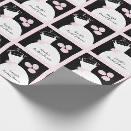 Hochzeitsgrauen Rosa Brautparty Schwarz Pastellfar Geschenkpapier
