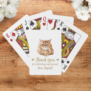 Hochzeitsgunst-Kartenspiel mit Katze Spielkarten