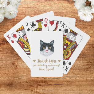 Hochzeitsgunst-Kartenspiel mit Katze Spielkarten