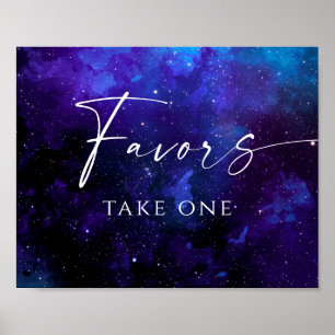 Hochzeitsgunst Raumschild Sternen Nachtgalaxie Poster