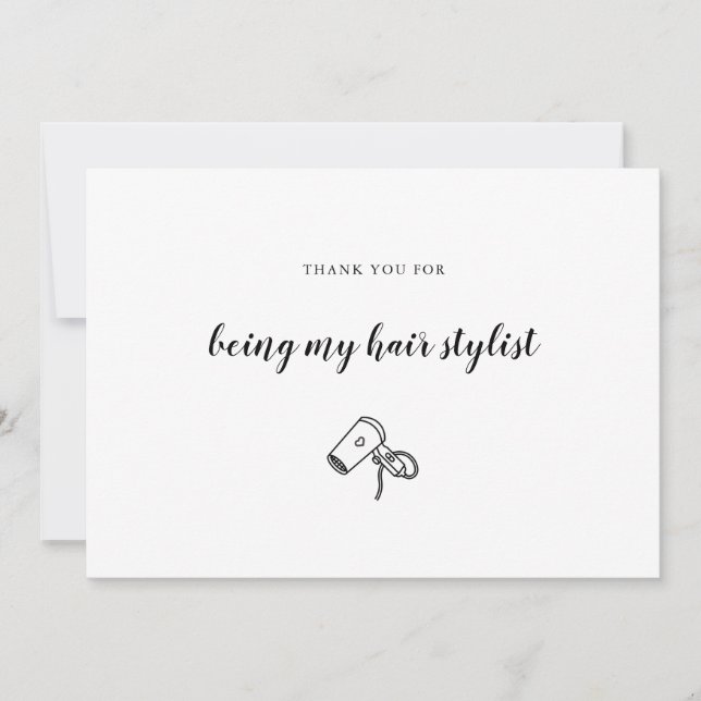 Hochzeitshaar Stylist-Make-up Dankeskarte (Vorderseite)