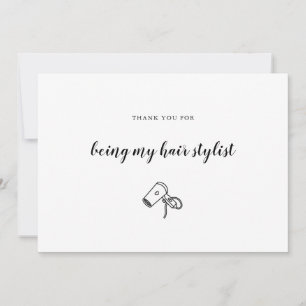 Hochzeitshaar Stylist-Make-up Dankeskarte