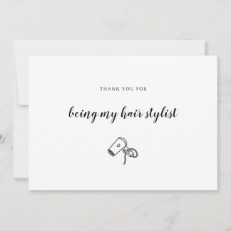 Hochzeitshaar Stylist-Make-up Dankeskarte