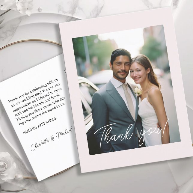 Hochzeitshandschrift Danke 1 Foto Postkarte (Von Creator hochgeladen)