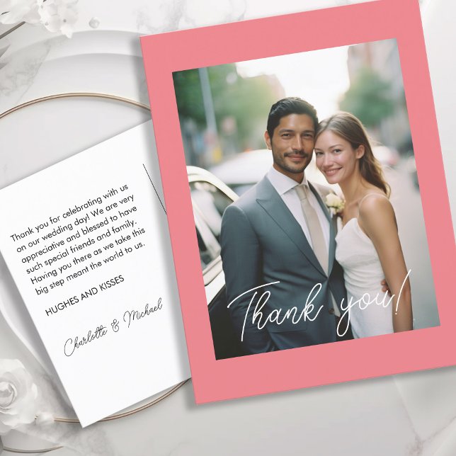 Hochzeitshandschrift Danke 1 Foto Postkarte (Von Creator hochgeladen)