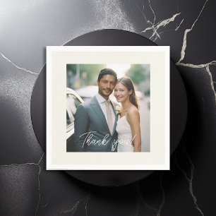 Hochzeitshandschrift Danke 1 Foto Serviette