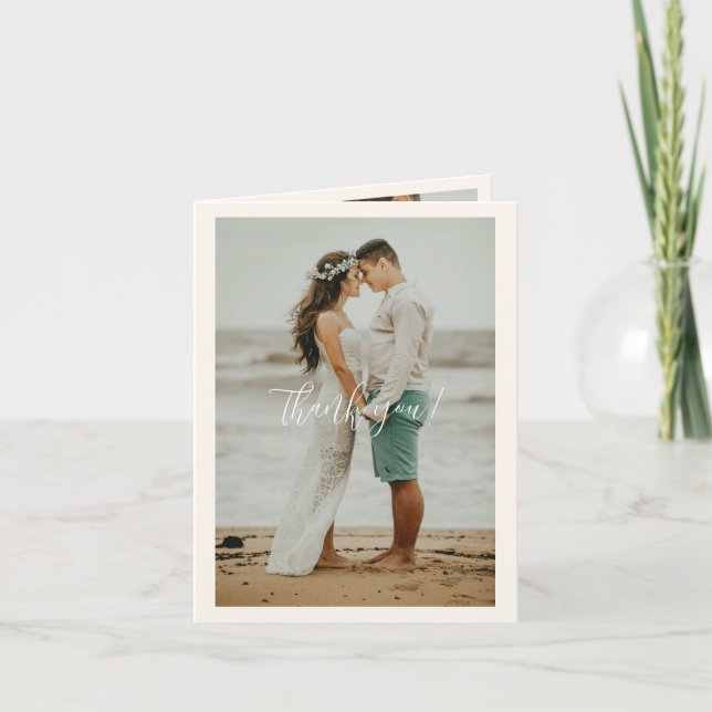 Hochzeitshandschrift Danke 3 Fotos (Vorderseite)