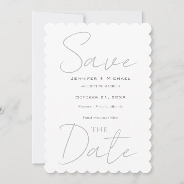 Hochzeitsheirat Minimalistische Kalligraphie Save The Date (Vorderseite)