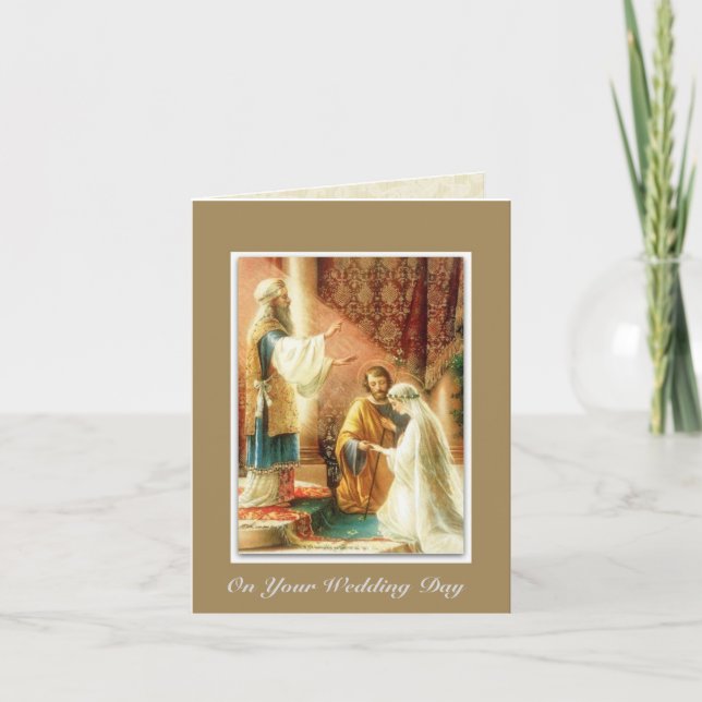 Hochzeitsheiratsbride Groom Mary Joseph Karte (Vorderseite)