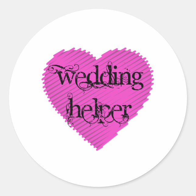 Hochzeitshelfer Runder Aufkleber (Vorderseite)