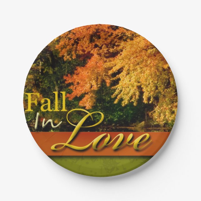 Hochzeitsherbst Landschaftlicher Fall in Liebe Fol Pappteller (Vorderseite)